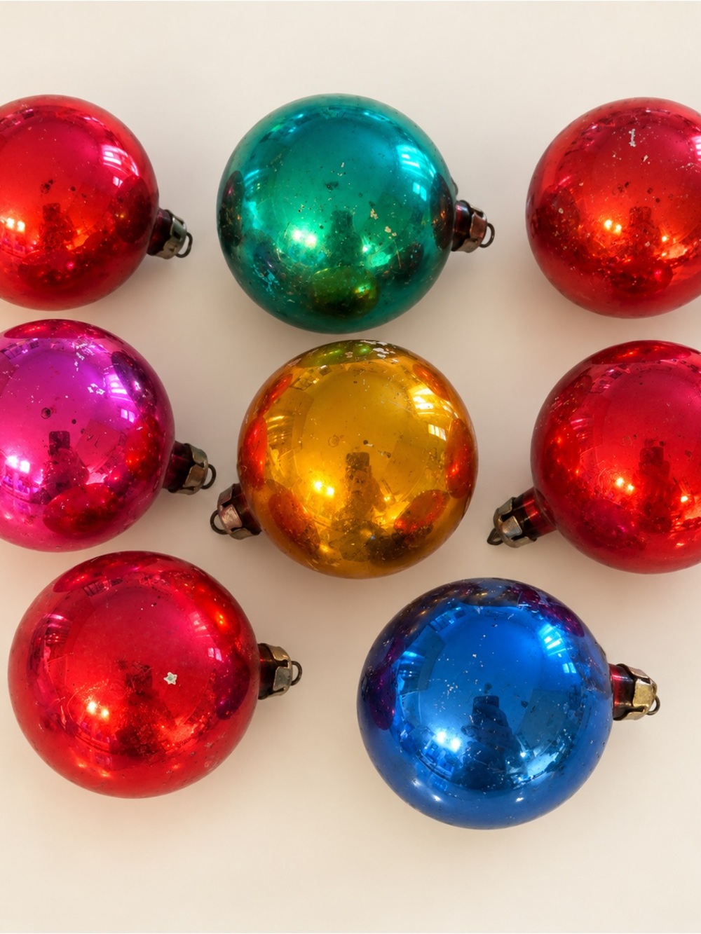 Assorted Vintage Glass Holiday Ornaments - Multicolor